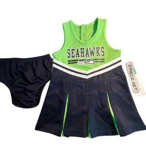 NFL Team Apparel New w/ Tags Baby Girls Seahawks Cheerleader Dress Set-Size 12 M